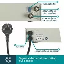 CAM&Eacute;RA ANALOGIQUE - SUBMERSIBLE - CYLINDRIQUE - 750 LIGNES TV (CAMCOLBUL2N1)