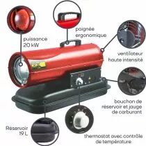 CANON &Agrave; AIR CHAUD - DIESEL - 20 kW (FT120C)