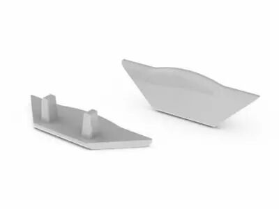 Capuchon en abs pour profil� led alu-corner - sans trou de c�ble - gris (EC-E1)