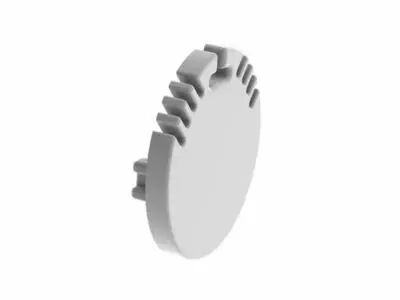 Capuchon en aluminium pour profil� pour ruban led alu-round - sans trou de c�ble - argent (EC-R3)