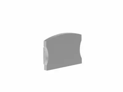 CAPUCHON EN ALUMINIUM POUR PROFIL� POUR RUBAN LED SLIMLINE LARGEUR 15 mm - SANS TROU DE C�BLE - ARGENT (EC-SLW15-H3)