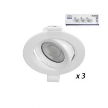 CARAT II SPOT DIAM 90MM BLC 5W 3000K DIM + CONNECT PACK DE 3 (100352)