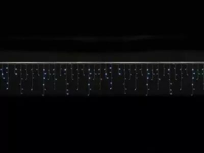 Cascade Light LED - 4 x 0,6 m - 144 lampes blanches - fil transparent - modulateur (CS-LED-4X0.6-24V-W)