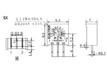 Cermet trimmer single-turn 100k (3386 -h 104) (K100SX)