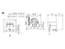 Cermet trimmer single-turn 100k (3386-p 102) (K100SP)
