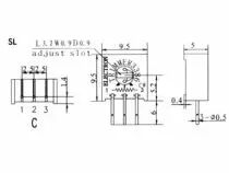 Cermet trimmer single-turn 50k (K050SL)