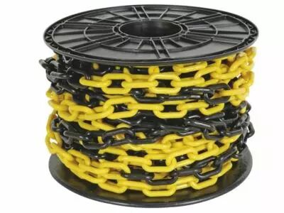 Cha�ne jaune/noir 8mm sur d�vidoir - 25m (SCR8Y)