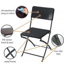 CHAISE PLIANTE - IMITATION ROTIN (FP165R)