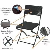 CHAISE PLIANTE - IMITATION ROTIN (FP165R)