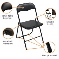 CHAISE PLIANTE - NOIR (FP168B)