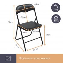 CHAISE PLIANTE - NOIR (FP168B)