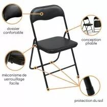 CHAISE PLIANTE - NOIR (FP168B)