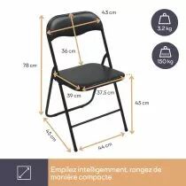 CHAISE PLIANTE - NOIR (FP168B)