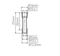 Chandelle en Laiton chromé, longueur 20 mm (310012)