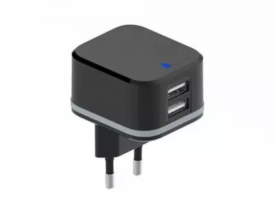 Chargeur Compact Avec 2 Connexions Usb 5 V - 3.4 A Max. ( 2.4 + 1 A ) - 17 W Max. (PSS6EUSB35B)