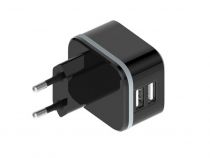 Chargeur Compact Avec 2 Connexions Usb 5 V - 3.4 A Max. ( 2.4 + 1 A ) - 17 W Max. (PSS6EUSB35B)