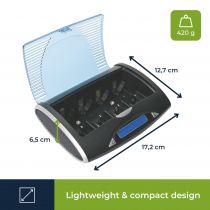 Chargeur/déchargeur rapide universel pour accus nimh avec afficheur lcd et sortie usb (VLE4)