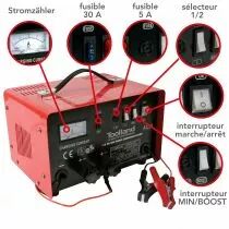 Chargeur pour accus &agrave; l\'acide plomb 12/24v - avec fonction boost - 20a (AC30)