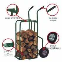 CHARIOT &Agrave; BOIS - CHARGE MAX. 250 KG