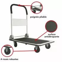 Chariot plate-forme 710 x 470mm - max. 150kg (OHT150)