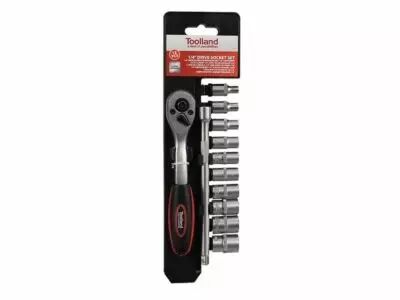 Clef � cliquet 1/4\  avec jeu de douilles 1/4\  - 14 pcs (HSOSS4)