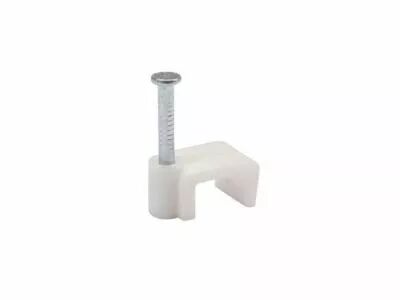 Clip plat de fixation, blanc, 10mm (100pcs/bo�te) (EFCF10W)