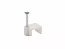 Clip plat de fixation, blanc, 10mm (100pcs/bo&icirc;te) (EFCF10W)