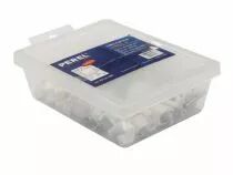 Clip plat de fixation, blanc, 10mm (100pcs/bo&icirc;te) (EFCF10W)