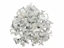Clip plat de fixation, blanc, 10mm (100pcs/bo&icirc;te) (EFCF10W)