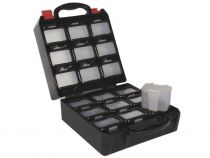 Coffret a outils en plastique avec 18 compartiments de rangement clipsables pour ceinture (OBB1)