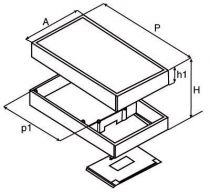 Coffret abs noir 144,5x80,5x34