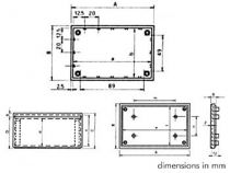 Coffret cover 110x70x53.9mm abs - gris (TKCP2G)