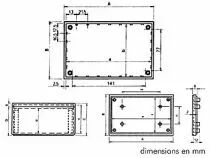 Coffret cover 160 x 96 x 66.9mm abs - gris (TKCP3G)