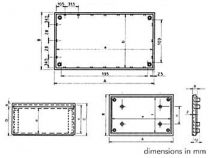 Coffret cover 215x130x82.9mm abs - gris (TKCP4G)