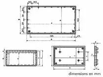 Coffret cover 215x130x82.9mm abs - gris (TKCP4G)