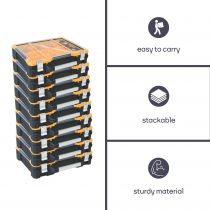 Coffret de rangement en plastique avec bacs amovibles - 19 (OSC19)