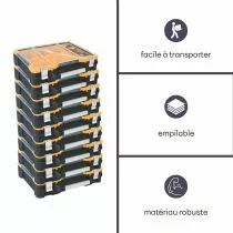 Coffret de rangement en plastique avec bacs amovibles - 19 (OSC19)