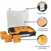 Coffret de rangement en plastique avec bacs amovibles - 19 (OSC19)