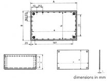 Coffret en plastique 160x 96x61 alu pl. - bleu (TKP3B)