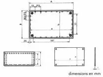Coffret en plastique 160x 96x61 alu pl. - bleu (TKP3B)