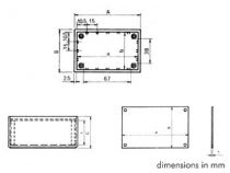 Coffret en plastique 85x56x35.5mm alu pl. - bleu (TKP1B)