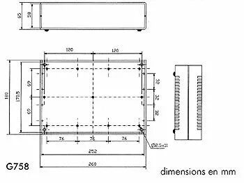 Coffret etance en abs 260x180x65 gris clair (G758)