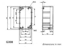 Coffret etanche en abs - gris fonce 115 x 65 x 55mm (G308)