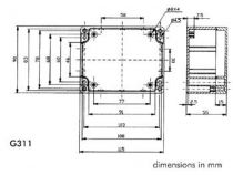 Coffret etanche en abs - gris fonce 115 x 90 x 55mm (G311)