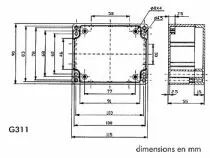Coffret etanche en abs - gris fonce 115 x 90 x 55mm (G311)