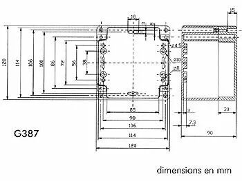 Coffret etanche en abs - gris fonce 120 x 120 x 90mm (G387)
