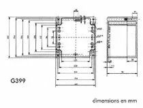 Coffret etanche en abs - gris fonce 160 x 160 x 90mm (G399)