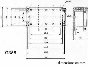 Coffret etanche en abs - gris fonce 160 x 80 x 55mm (G368)