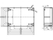 Coffret etanche en abs - gris fonce 171 x 121 x 55mm (G313)