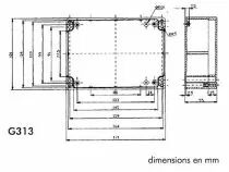 Coffret etanche en abs - gris fonce 171 x 121 x 55mm (G313)
